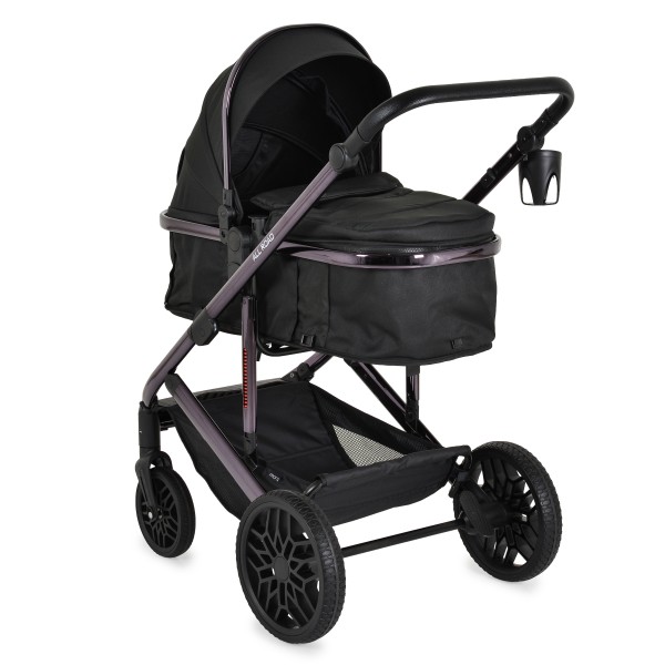 Cărucior Combinat Moni All Road 2 în 1 Black cu Scaun Auto i-Size Inclus, Cadru Aluminiu, Scaun Reversibil, 0-4 Ani