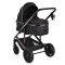 Cărucior Combinat Moni All Road 2 în 1 Black cu Scaun Auto i-Size Inclus, Cadru Aluminiu, Scaun Reversibil, 0-4 Ani