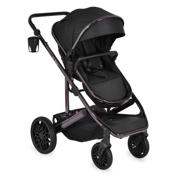 Cărucior Combinat Moni All Road 2 în 1 Black cu Scaun Auto i-Size Inclus, Cadru Aluminiu, Scaun Reversibil, 0-4 Ani