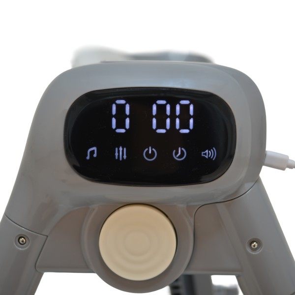 Scaun Înalt cu Balansoar Moni Fuji 2 în 1Grey, Ecran Tactil LED, Telecomandă, 0+ Luni - 3 Ani