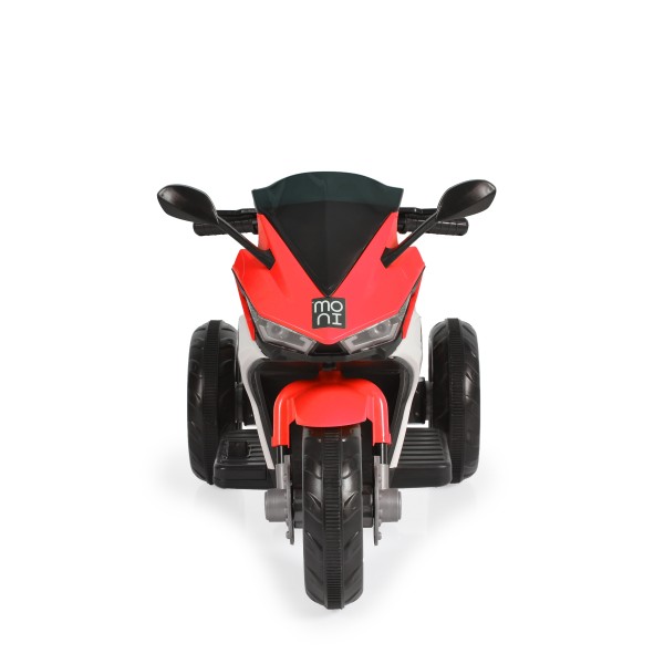Motocicletă electrică pentru copii Moni Hurricane Red 6V 7Ah cu lumini LED, MP3 și USB, 3-8 ani, 30 kg