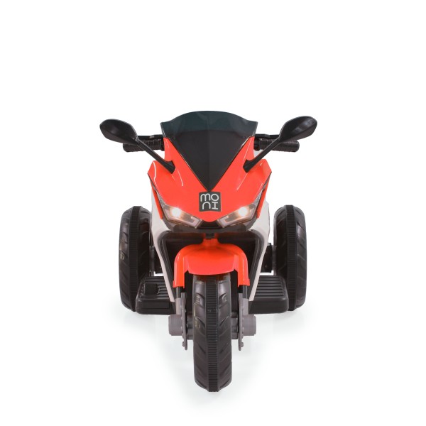 Motocicletă electrică pentru copii Moni Hurricane Red 6V 7Ah cu lumini LED, MP3 și USB, 3-8 ani, 30 kg