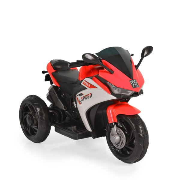 Motocicletă electrică pentru copii Moni Hurricane Red 6V 7Ah cu lumini LED, MP3 și USB, 3-8 ani, 30 kg
