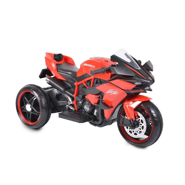 Motocicletă Electrică pentru Copii Moni Ninja Red 12V 7Ah, 3-8 Ani, Lumini LED, MP3, Viteză 7 km/h, Roți Luminoase