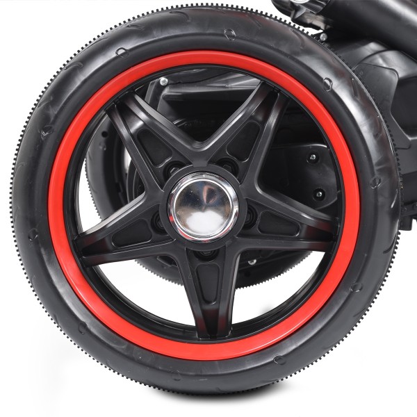 Motocicletă Electrică pentru Copii Moni Ninja Red 12V 7Ah, 3-8 Ani, Lumini LED, MP3, Viteză 7 km/h, Roți Luminoase