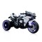 Motocicletă Electrică pentru Copii Moni Ninja White 12V 7Ah, 3-8 Ani, Lumini LED, MP3, Viteză 7 km/h, Roți Luminoase