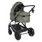 Cărucior Combinat Moni All Road 2 în 1 Dark Green cu Scaun Auto i-Size Inclus, Cadru Aluminiu, Scaun Reversibil, 0-4 Ani