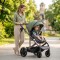 Cărucior Combinat Moni All Road 2 în 1 Dark Green cu Scaun Auto i-Size Inclus, Cadru Aluminiu, Scaun Reversibil, 0-4 Ani