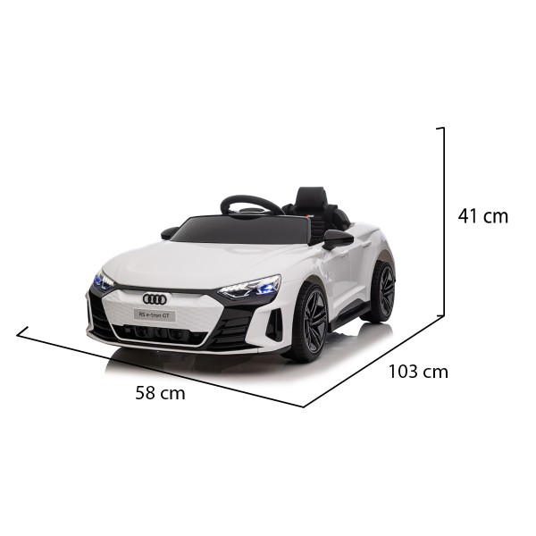 Mașină Electrică Audi RS e-tron White 12V 7Ah pentru Copii 3-8 Ani, Telecomandă 2.4GHz, Bluetooth