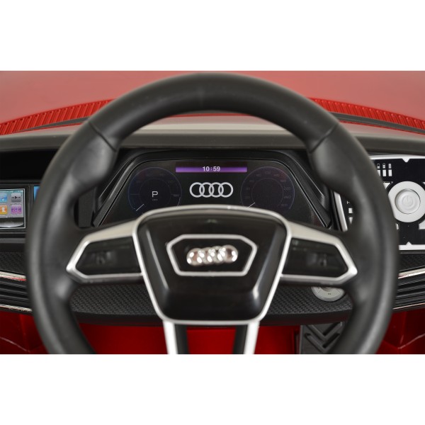 Masina electrica copii Audi RS e-tron Red 12V, telecomanda 2.4GHz, Bluetooth, roti EVA, 3-8 ani, 30 kg