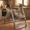 Scaun Înalt cu Balansoar Moni Fuji 2 în 1Beige, Ecran Tactil LED, Telecomandă, 0+ Luni - 3 Ani