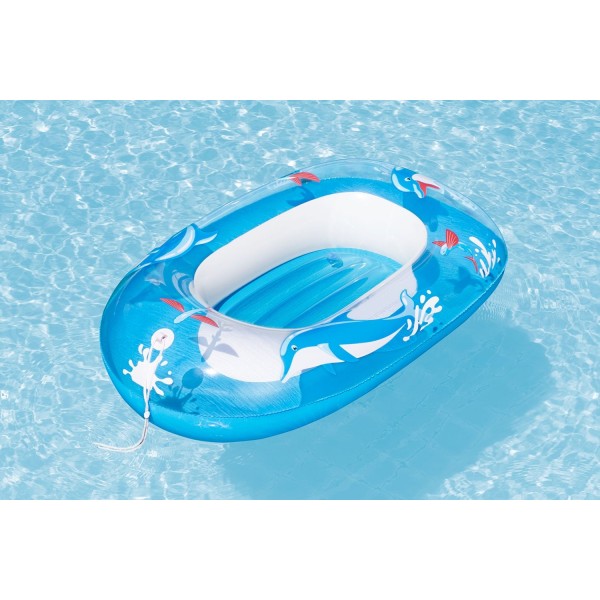 Barca Gonflabila pentru copii, Bestway Albastru, Dimensiune 102 x 69 cm, Varsta recomandata 3 ani