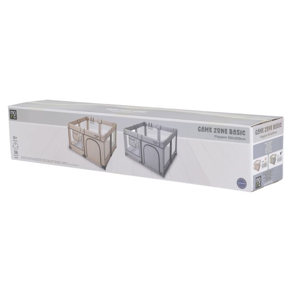 Țarc de Joacă pentru Copii Moni GameZone Basic 150x200 cm, 0-3 Ani, cu Intrare cu Fermoar, Ventuze și Inele de Ridicare,Beige
