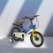 Bicicleta copii Byox GTR Blue 14 inch, 3-5 ani, cadru magneziu, frane disc, roti ajutatoare, far LED