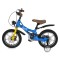 Bicicleta copii Byox GTR Blue 14 inch, 3-5 ani, cadru magneziu, frane disc, roti ajutatoare, far LED