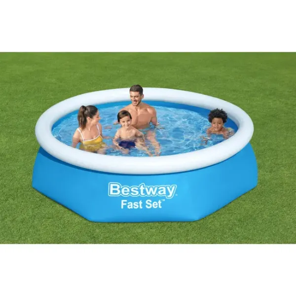 Piscina Gonflabila Bestway Fast Set 244x61 cm, Capacitate 1880 L, Montare Rapida, Pentru Gradina