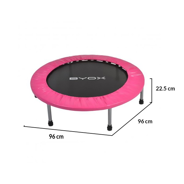 Trambulina Copii si Adulti Byox Pink 96 cm (38 inch), 32 Arcuri, Max 100 kg, pentru Interior sau Exterior