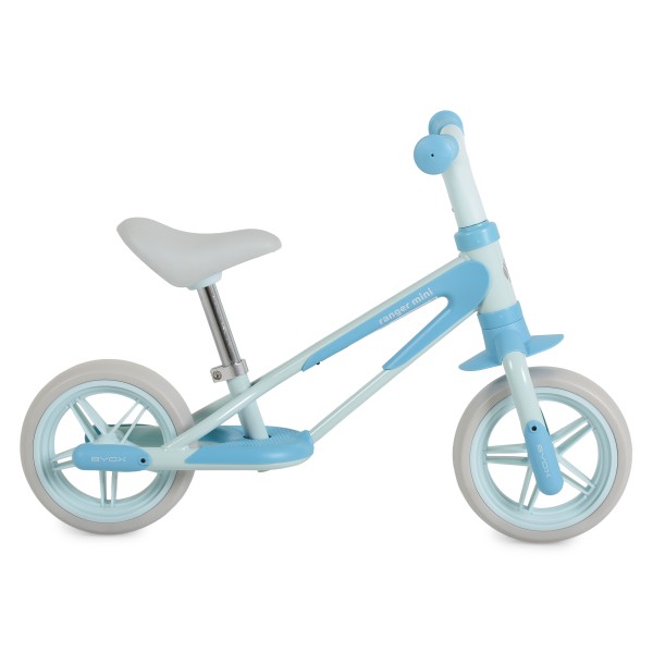 Bicicletă echilibru Byox Ranger Mini Blue, roți EVA 8 inch, cadru oțel, șa reglabilă 28–36 cm, 18 luni+