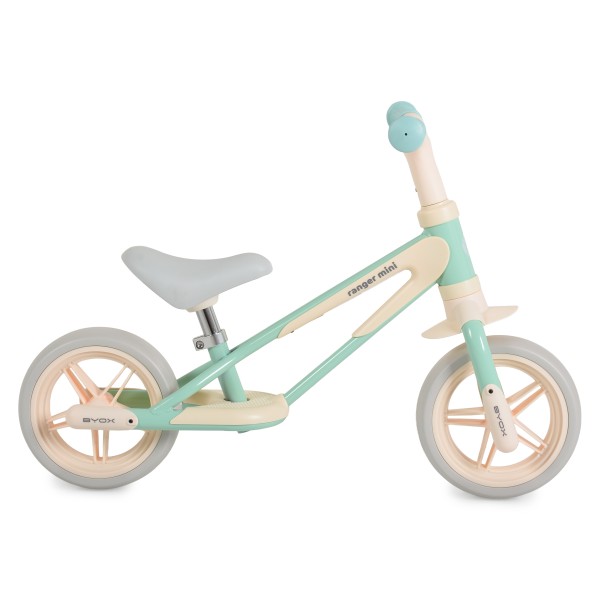 Bicicletă echilibru Byox Ranger Mini Green, roți EVA 8 inch, cadru oțel, șa reglabilă 28–36 cm, 18 luni+