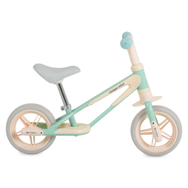 Bicicletă echilibru Byox Ranger Mini Green, roți EVA 8 inch, cadru oțel, șa reglabilă 28–36 cm, 18 luni+