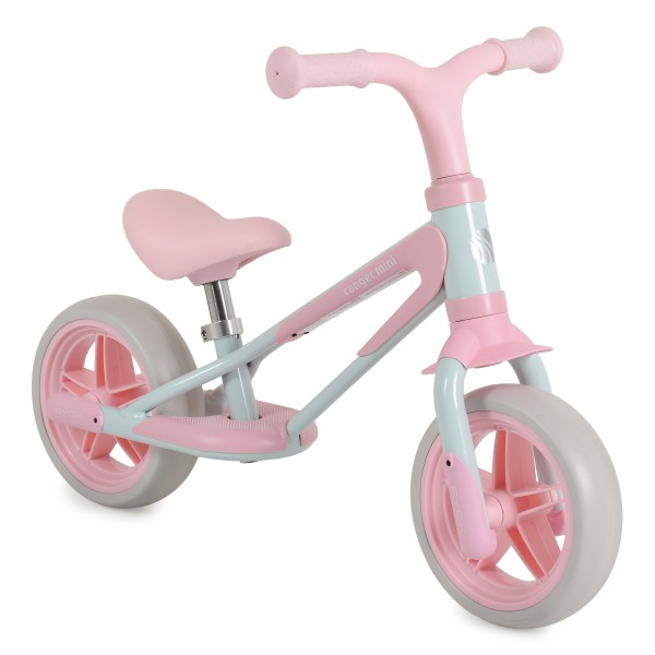 Bicicletă echilibru Byox Ranger Mini Pink, roți EVA 8 inch, cadru oțel, șa reglabilă 28–36 cm, 18 luni+