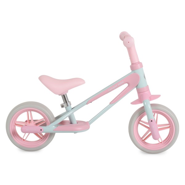 Bicicletă echilibru Byox Ranger Mini Pink, roți EVA 8 inch, cadru oțel, șa reglabilă 28–36 cm, 18 luni+
