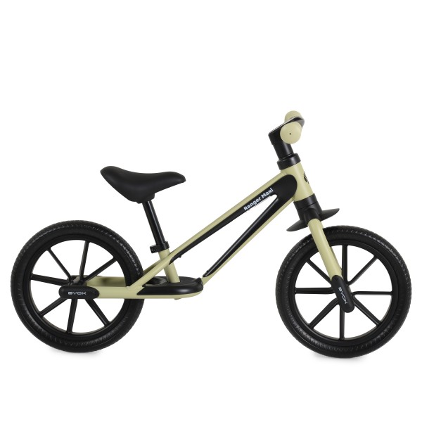 Bicicletă echilibru Byox Ranger Maxi Green, roți EVA 12 inch, șa reglabilă 32–41 cm, până la 30 kg