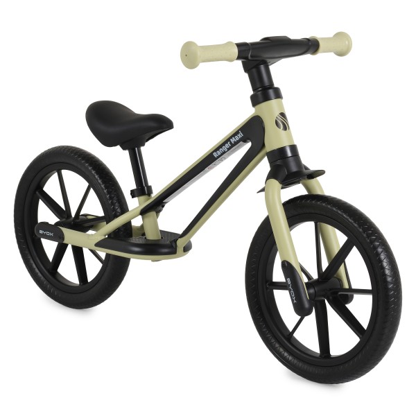Bicicletă echilibru Byox Ranger Maxi Green, roți EVA 12 inch, șa reglabilă 32–41 cm, până la 30 kg