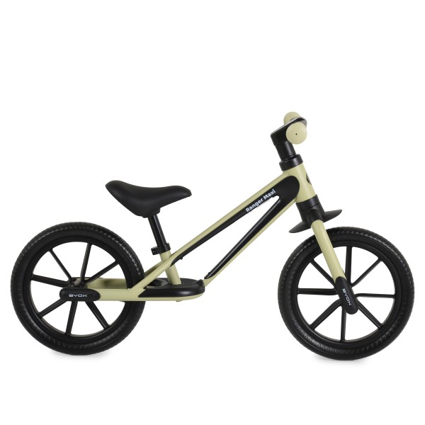 Bicicletă echilibru Byox Ranger Maxi Green, roți EVA 12 inch, șa reglabilă 32–41 cm, până la 30 kg