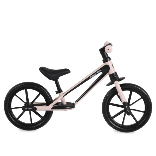 Bicicletă echilibru Byox Ranger Maxi Pink, roți EVA 12 inch, șa reglabilă 32–41 cm, până la 30 kg