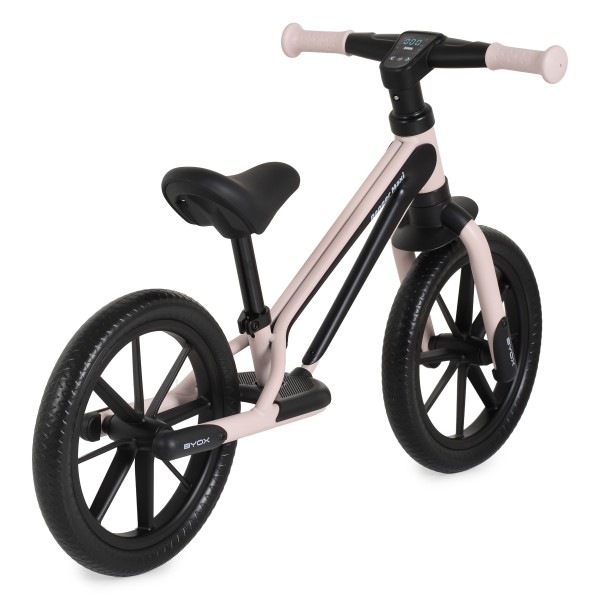 Bicicletă echilibru Byox Ranger Maxi Pink, roți EVA 12 inch, șa reglabilă 32–41 cm, până la 30 kg