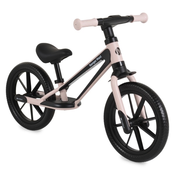 Bicicletă echilibru Byox Ranger Maxi Pink, roți EVA 12 inch, șa reglabilă 32–41 cm, până la 30 kg