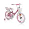 Bicicletă Copii Byox Lovely Pink 18 Inch, 5-7 Ani, Cadru Oțel, Frâne Mână Față/Spate, Roți Ajutătoare