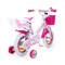 Bicicleta pentru fetite cu roti ajutatoare Byox Puppy 12 inch Roz, varsta 3-4 ani, accesorii incluse