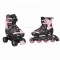 Patine cu Rotile 2 in 1 Transformabile in Role, Byox Double Negru Roz, Marimi Reglabile 30-33