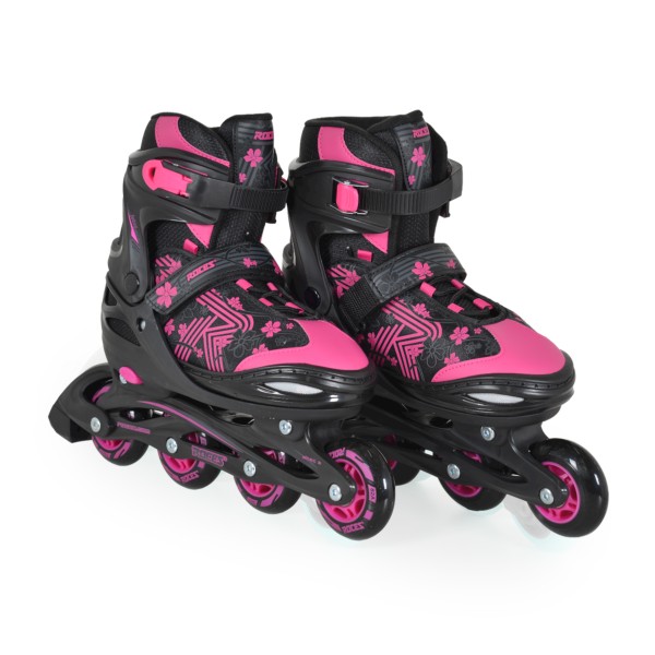 Role copii Reglabile 26-29 Roces Jockey pink, 3 Configurații Roti, PU 64mm 82A, ABEC-3 