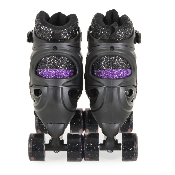 Patine cu Role Byox Sparkle 34-37, PU Transparent cu Sclipici 58x32mm, ABEC-5