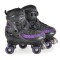 Patine cu Role Byox Sparkle 34-37, PU Transparent cu Sclipici 58x32mm, ABEC-5