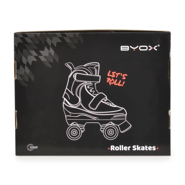 Patine cu Role Byox Sparkle 34-37, PU Transparent cu Sclipici 58x32mm, ABEC-5