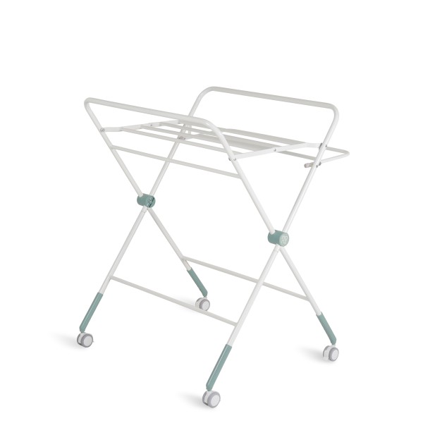 Masa de Infasat Multifunctionala Moni Kaskada Mint, Pliabila, Reglabila pe Inaltime, cu Roti si Organizator, 0-15 kg