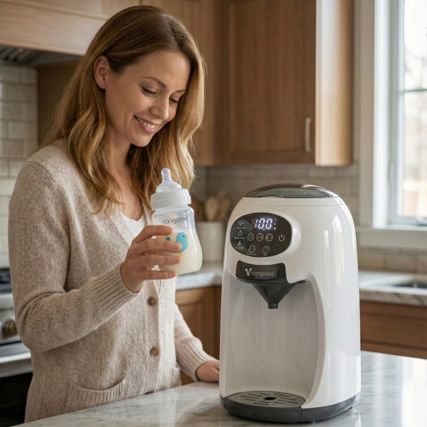 Aparat Preparare Lapte Praf Cangaroo Mixara cu Dozare Automata, Panou Tactil LED, Rezervor 1.3L, Fara BPA