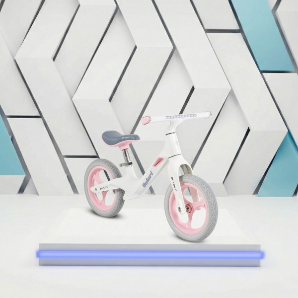 Bicicletă de echilibru Byox Velori Tea Rose 2+ ani – cadru ușor din magneziu, șezut reglabil și lumini interactive