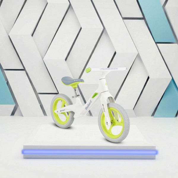 Bicicletă de echilibru Byox Velori Green 2+ ani – cadru ușor din magneziu, șezut reglabil și lumini interactive