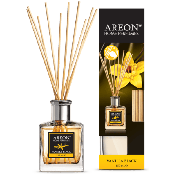 Set 2 Bucati Parfum Camera Areon Home Perfume 150 ml, Vanilla Black si Black Crystal, cu Betisoare
