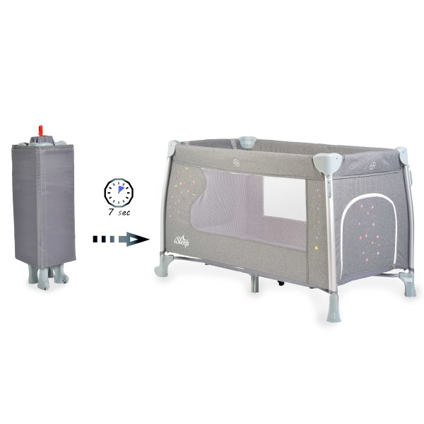 Patut Pliabil Cangaroo iSleep 7 in 1, Leagan, Tarc, Salteluta Infasat, Copertina si Plasa Tantari, 0-14 kg