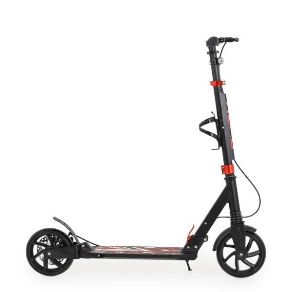 Trotineta Pliabila Byox Plexus Black, Ghidon Reglabil 90-104 cm, Suspensii Fata/Spate, Frana Disc, 10+ ani, 100 kg