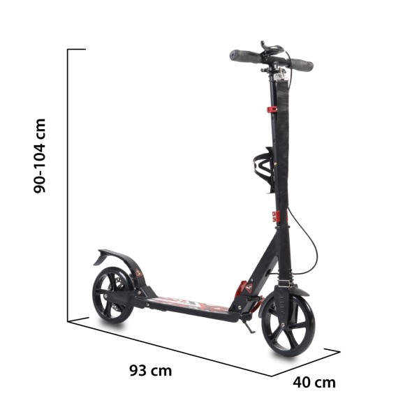 Trotineta Pliabila Byox Plexus Blue, Ghidon Reglabil 90-104 cm, Suspensii Fata/Spate, Frana Disc, 10+ ani, 100 kg