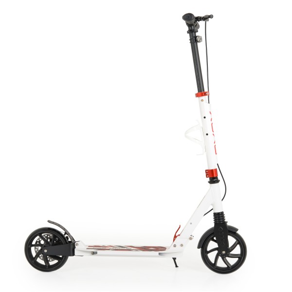 Trotineta Pliabila Byox Plexus White, Ghidon Reglabil 90-104 cm, Suspensii Fata/Spate, Frana Disc, 10+ ani, 100 kg