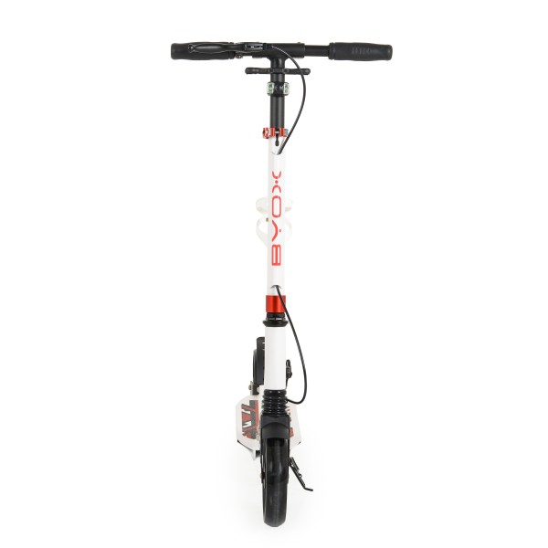 Trotineta Pliabila Byox Plexus White, Ghidon Reglabil 90-104 cm, Suspensii Fata/Spate, Frana Disc, 10+ ani, 100 kg