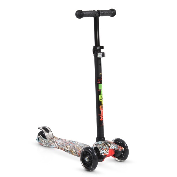 Trotineta copii Byox Rapture Turquoise, pliabila, ghidon reglabil 65-87 cm, roti luminoase LED, ABEC-7, 3+ ani